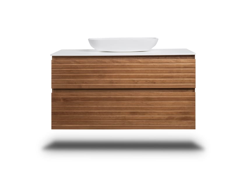 Mueble de baño madera maciza con encimera de Solid surface Alpes 5 Bruntec detalle 3