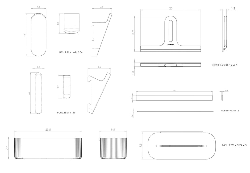 Set modular para ducha con guía de pared Alife de Cosmic croquis 7