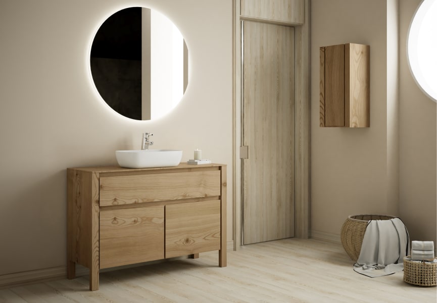 Mueble de baño con encimara de madera maciza Laponia Bruntec principal 0