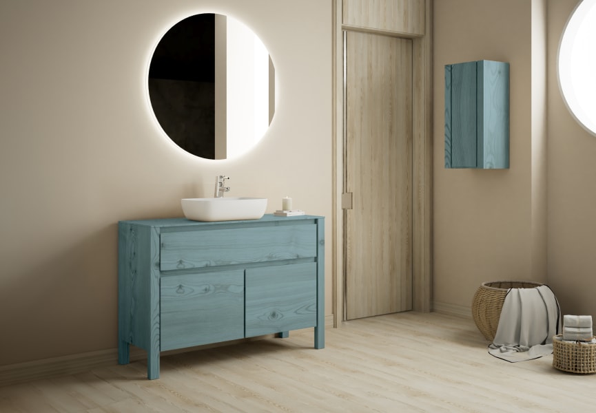 Mueble de baño con encimara de madera maciza Laponia Bruntec principal 2