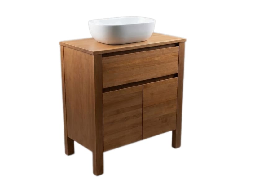 Mueble de baño con encimara de madera maciza Laponia Bruntec detalle 5