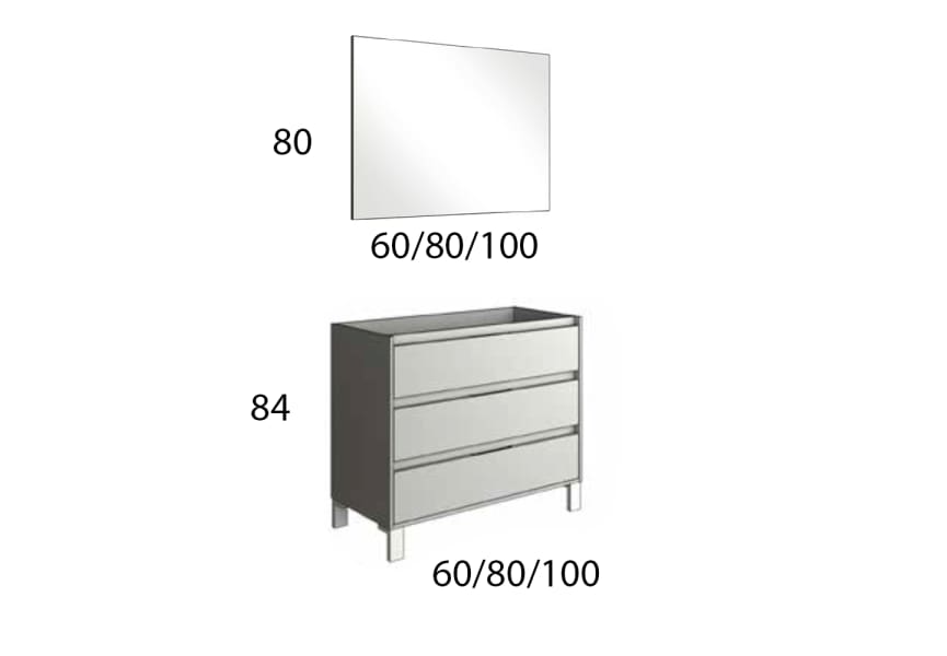 Conjunto mueble de baño Basic Bruntec croquis 6