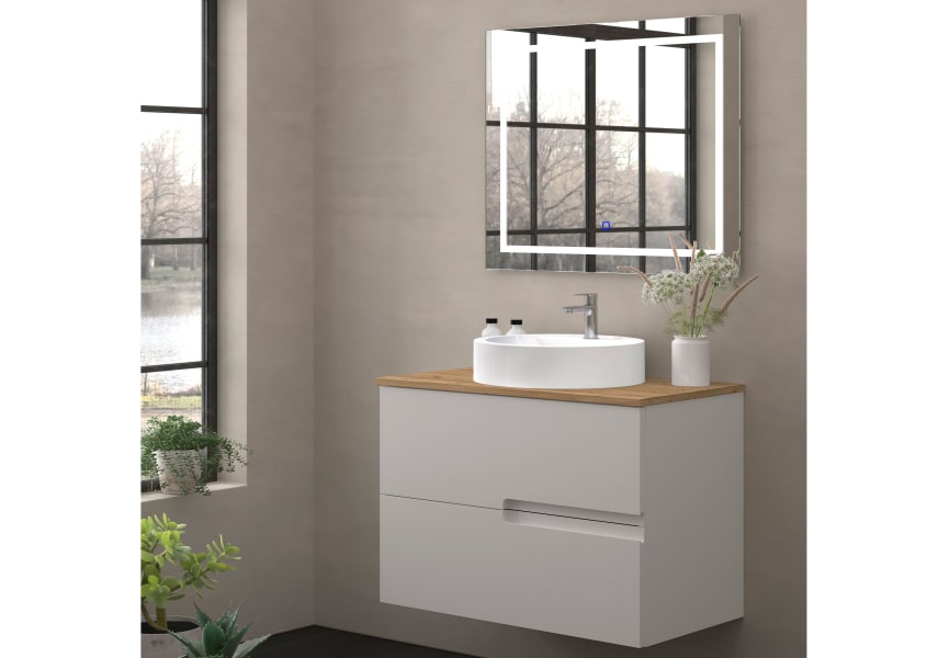 Mueble de baño con encimera de madera Lia Bruntec colores principal 1
