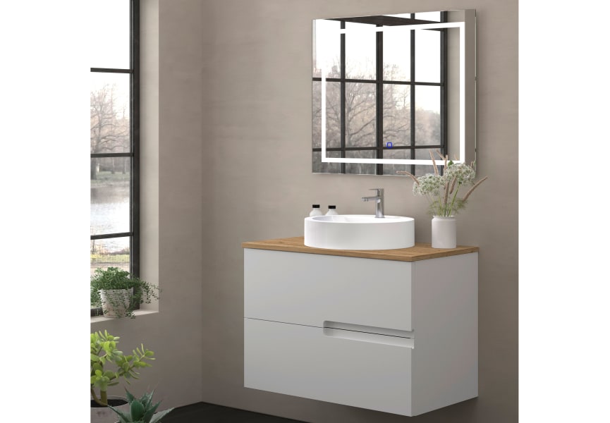 Mueble de baño con encimera de madera Lia Bruntec colores principal 3