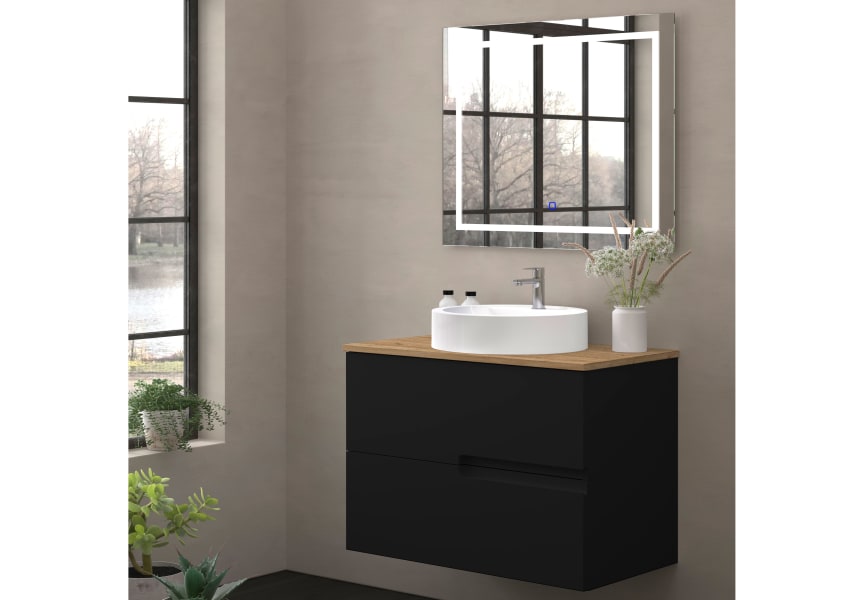 Mueble de baño con encimera de madera Lia Bruntec colores principal 2