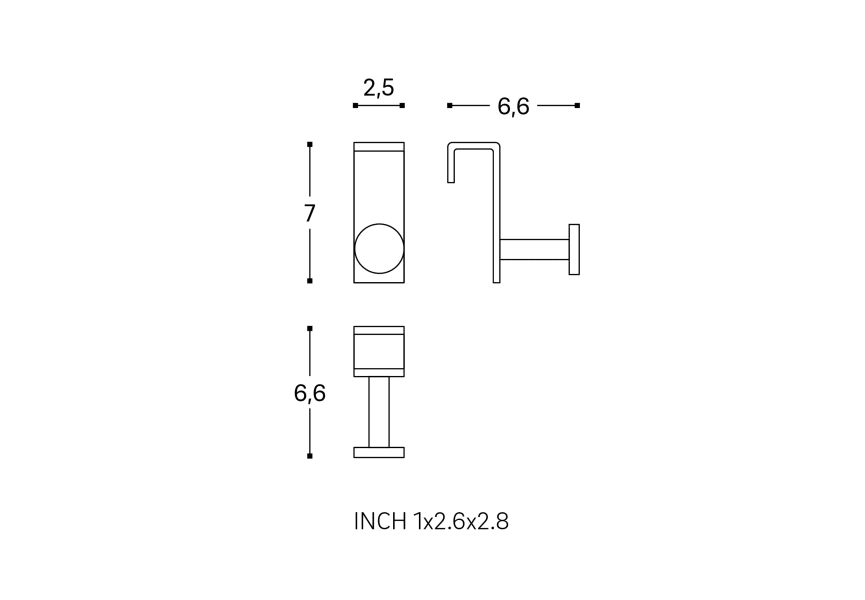 Percha de baño Stick Cosmic croquis 2