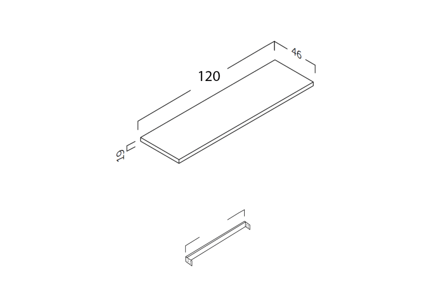 Mueble de baño con encimera de madera Galsaky Coycama croquis 5