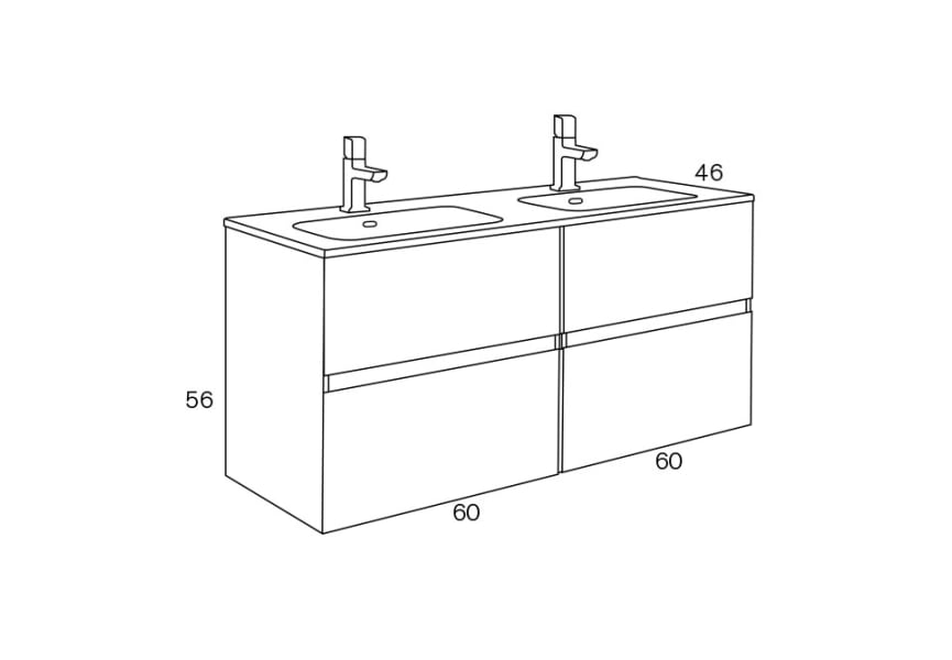 Conjunto mueble de baño Glass Line Sanchís croquis 4