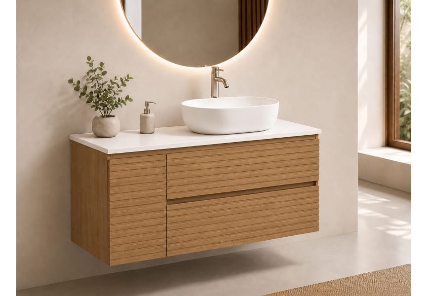 Mueble de baño Alpes 21 Bruntec con encimera Solid Surface blanca principal 0