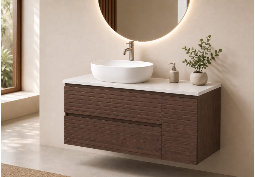 Mueble de baño Alpes 21 Bruntec con encimera Solid Surface blanca principal 4