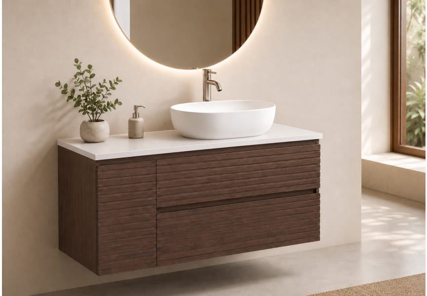 Mueble de baño Alpes 21 Bruntec con encimera Solid Surface blanca principal 5