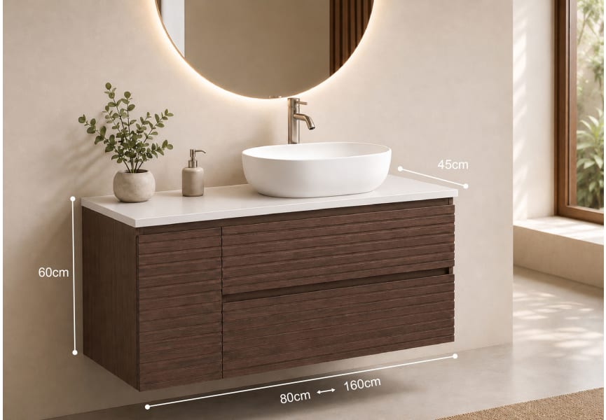 Mueble de baño Alpes 21 Bruntec con encimera Solid Surface blanca croquis 9
