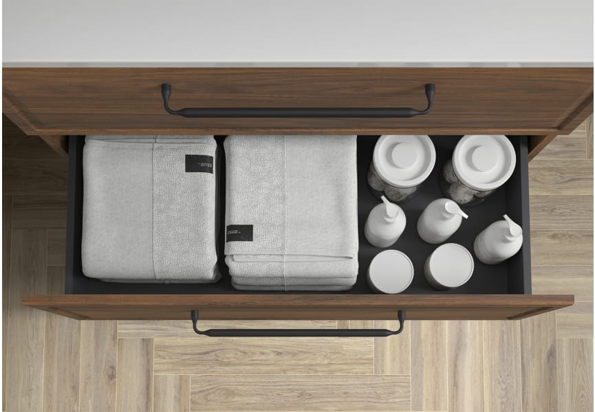 Conjunto mueble de baño Runa Salgar con lavabo sobre encimera detalle 11