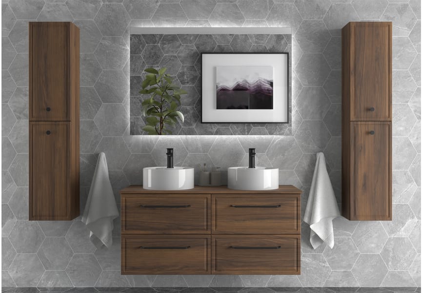 Conjunto mueble de baño Runa Salgar con lavabo sobre encimera principal 4