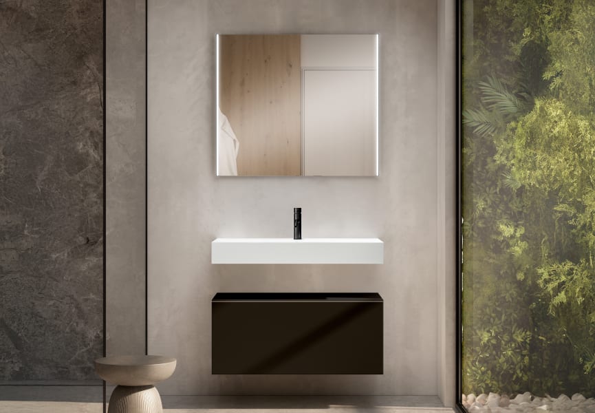 Conjunto mueble de baño con lavabo Solid y cajonera Nomad Viso principal 4