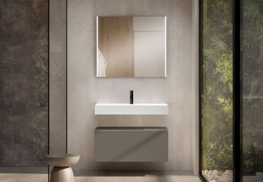 Conjunto mueble de baño con lavabo Solid y cajonera Nomad Viso principal 2