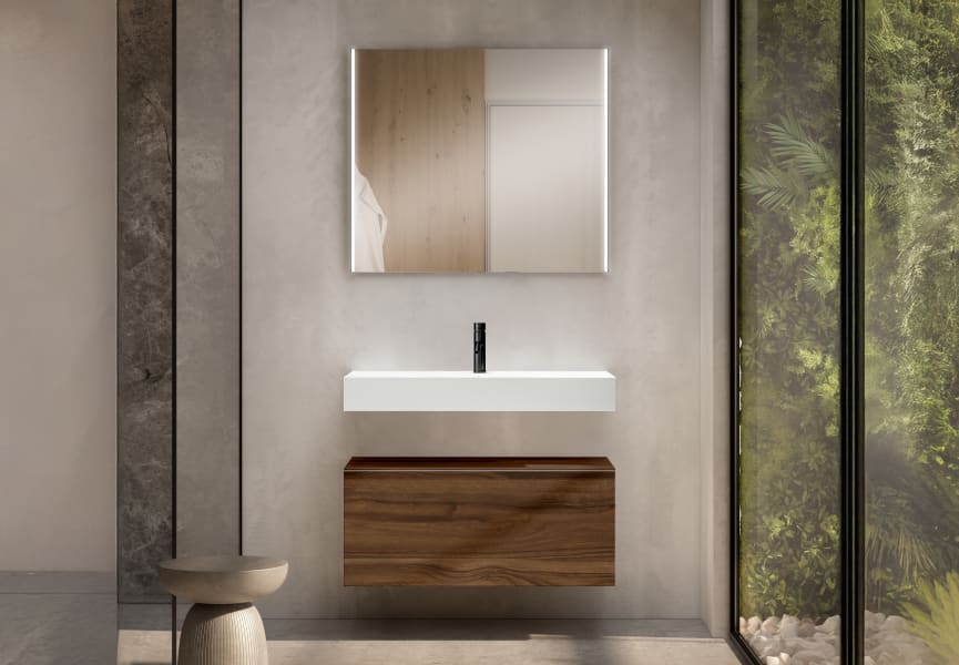 Conjunto mueble de baño con lavabo Solid y cajonera Nomad Viso principal 9