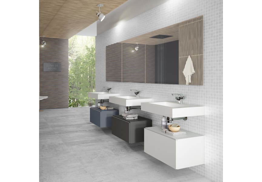 Conjunto mueble de baño con lavabo Solid y cajonera Nomad Viso Bath ambiente 7