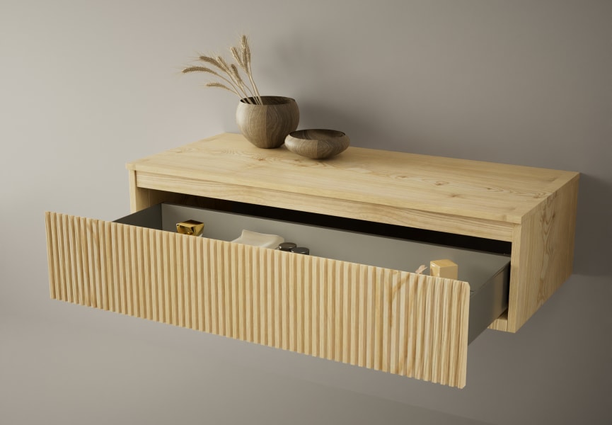 Cajonera con encimera de madera Alpes Bruntec detalle 3