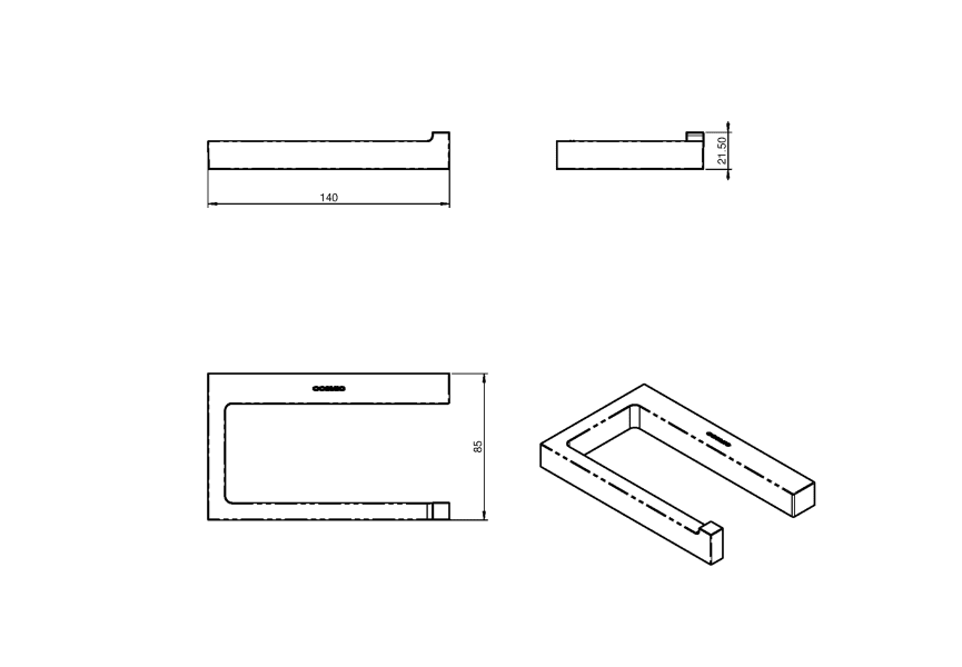 Portarrollos de baño The Grid Cosmic croquis 4