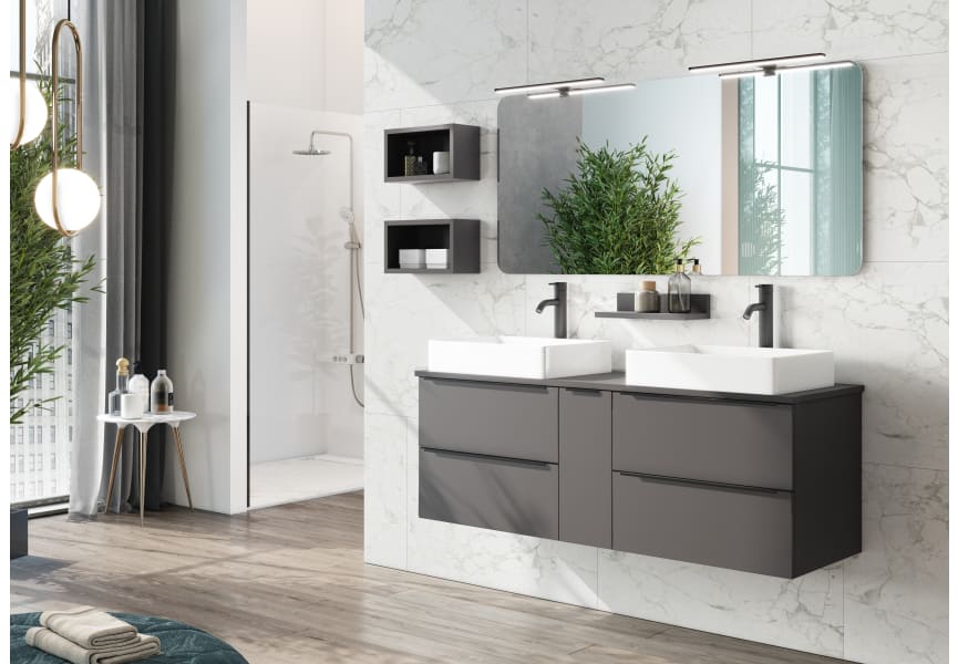 Mueble para Baño 120 cm Lavabo Sobre Encimera Landes Modular