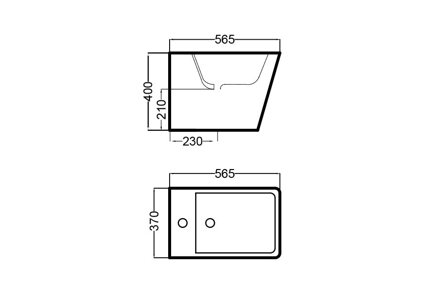 Pack inodoro + bidé Square Bruntec croquis 7