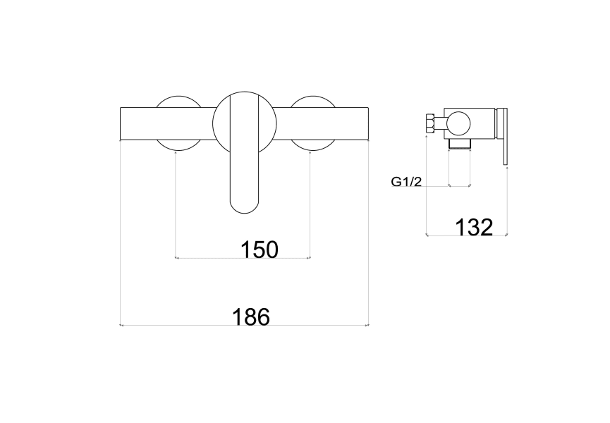 Grifo de ducha Roma Imex croquis 12