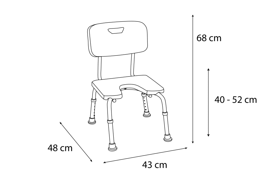 Silla de baño 108 Bruntec croquis 1