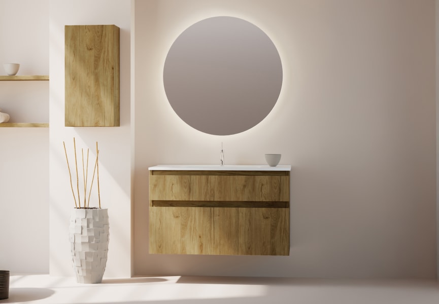 Conjunto de mueble de baño de madera maciza Alpes 17 Bruntec principal 0