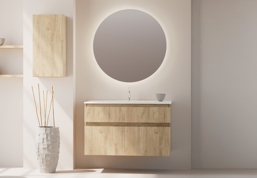 Conjunto de mueble de baño de madera maciza Alpes 17 Bruntec principal 1