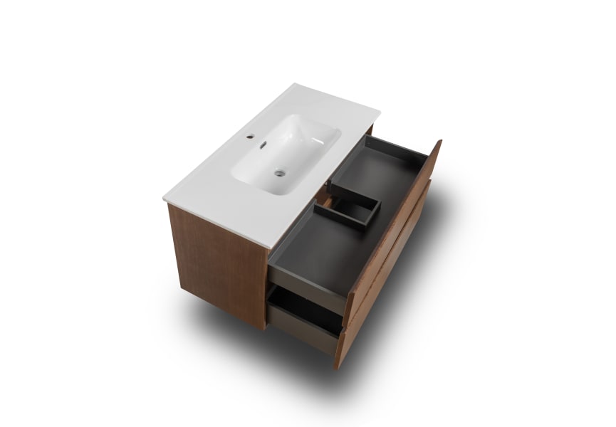 Conjunto de mueble de baño de madera maciza Alpes 17 Bruntec detalle 4