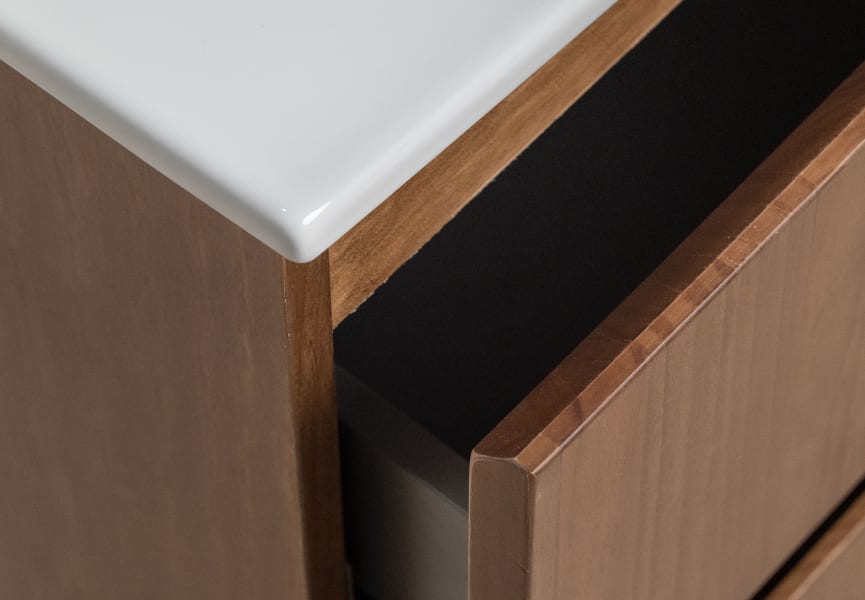 Conjunto de mueble de baño de madera maciza Alpes 17 Bruntec detalle 5