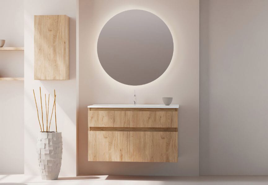 Conjunto de mueble de baño de madera maciza Alpes 17 Bruntec principal 1