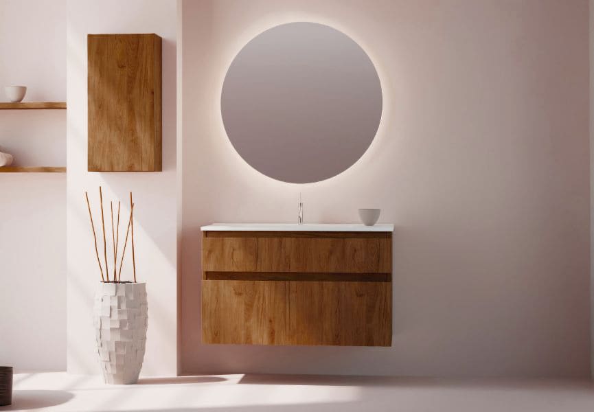 Conjunto de mueble de baño de madera maciza Alpes 17 Bruntec principal 0