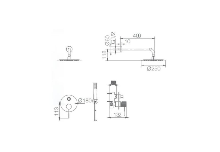 Columna de ducha Imex monomando - LINE cromo