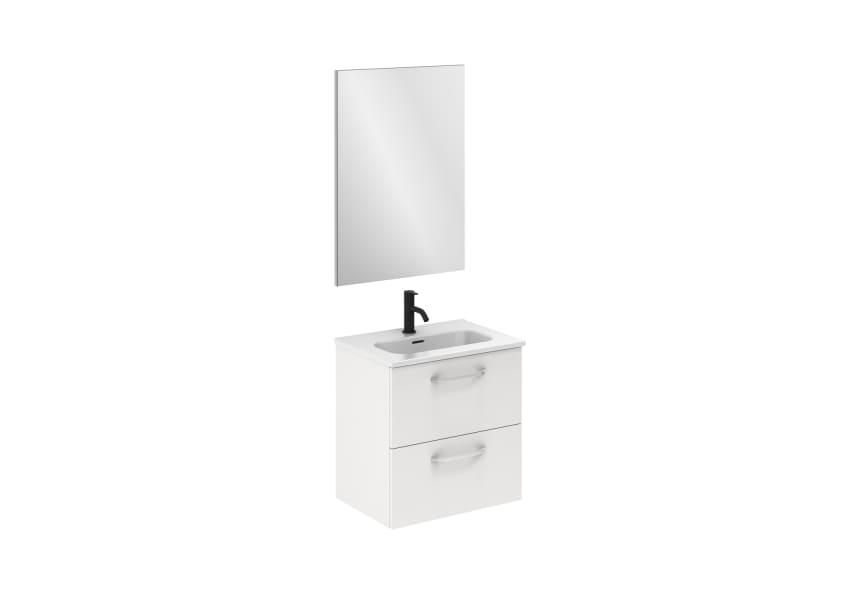 Conjunto completo mueble de baño fondo reducido 35 cm Hone Amizuva 3D 16