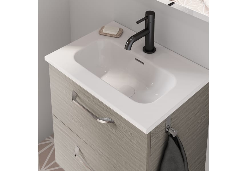 Conjunto completo mueble de baño fondo reducido 35 cm Hone Amizuva detalle 11