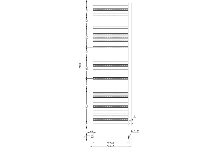 Radiador toallero City Oxen croquis 6