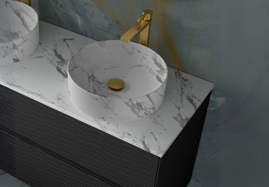 Lavabo sobre encimera Aruba Coycama detalle 3