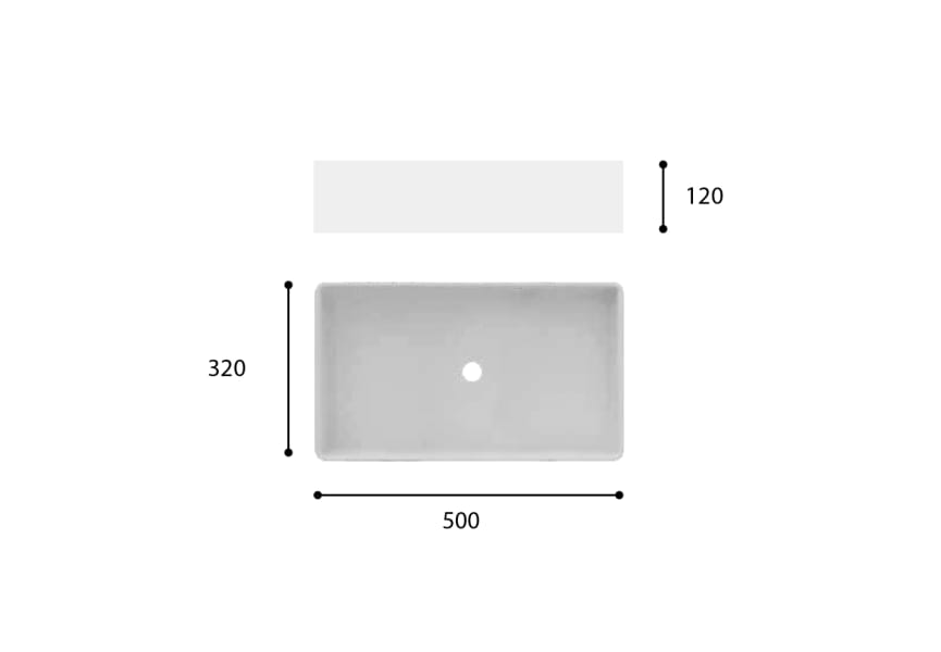 Lavabo sobre encimera Kariba Art and Bath croquis 1