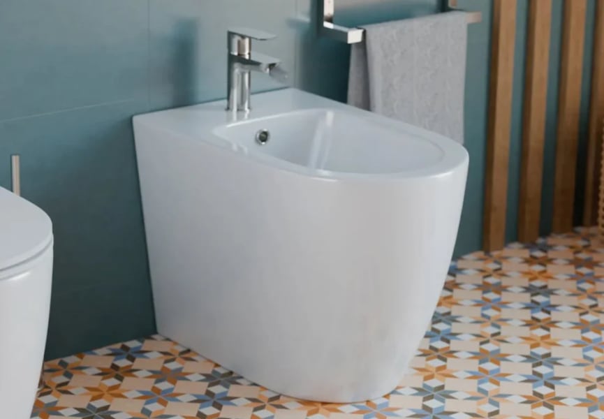 Pack inodoro + bidé Elba Fossil Natura blanco mate ambiente 6