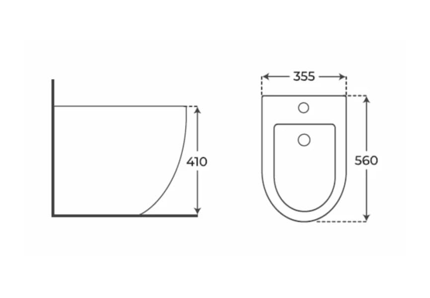 Pack inodoro + bidé Elba Fossil Natura blanco mate croquis 8