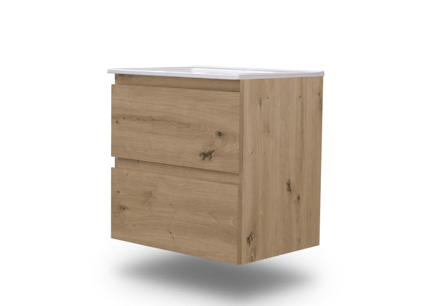 Conjunto de mueble de baño pequeño Nivo Bruntec 2 cajones suspendido principal 1