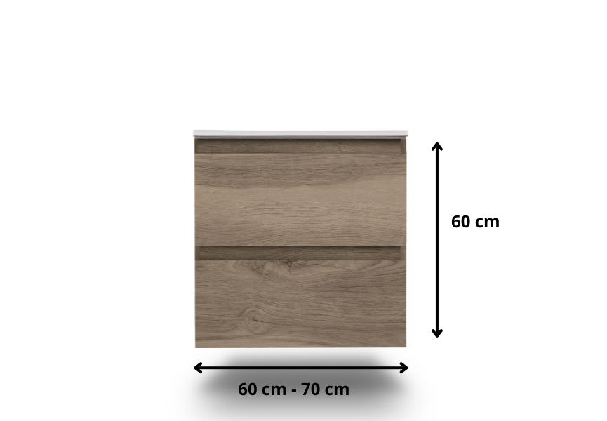 Conjunto de mueble de baño pequeño Nivo Bruntec 2 cajones suspendido croquis 10