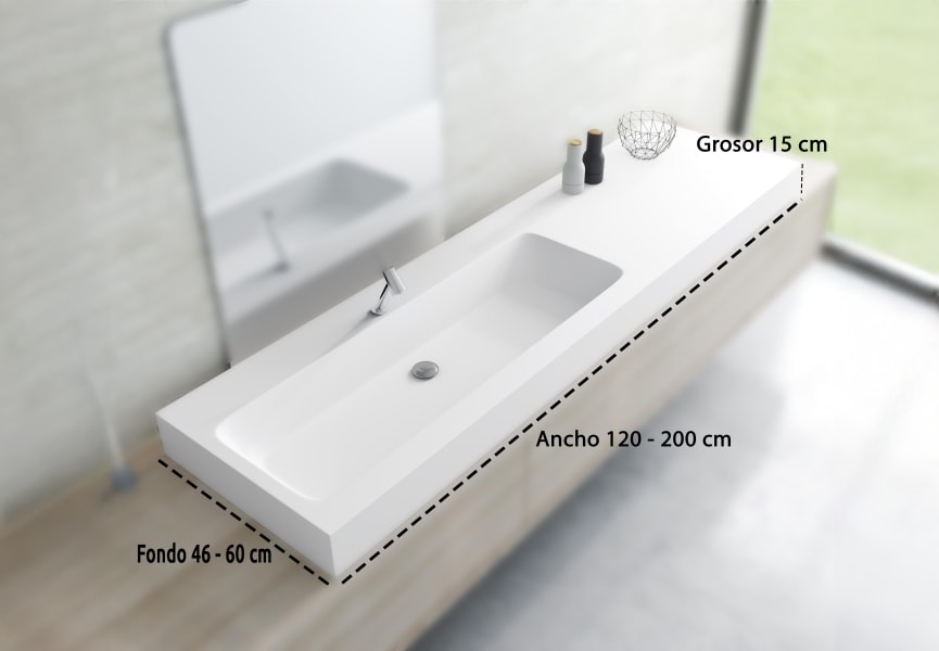 Lavabo suspendido Chiclana Bruntec croquis 1