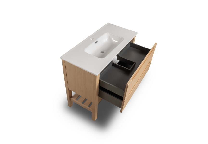 Conjunto de mueble de baño de madera maciza Laponia Bruntec detalle 6