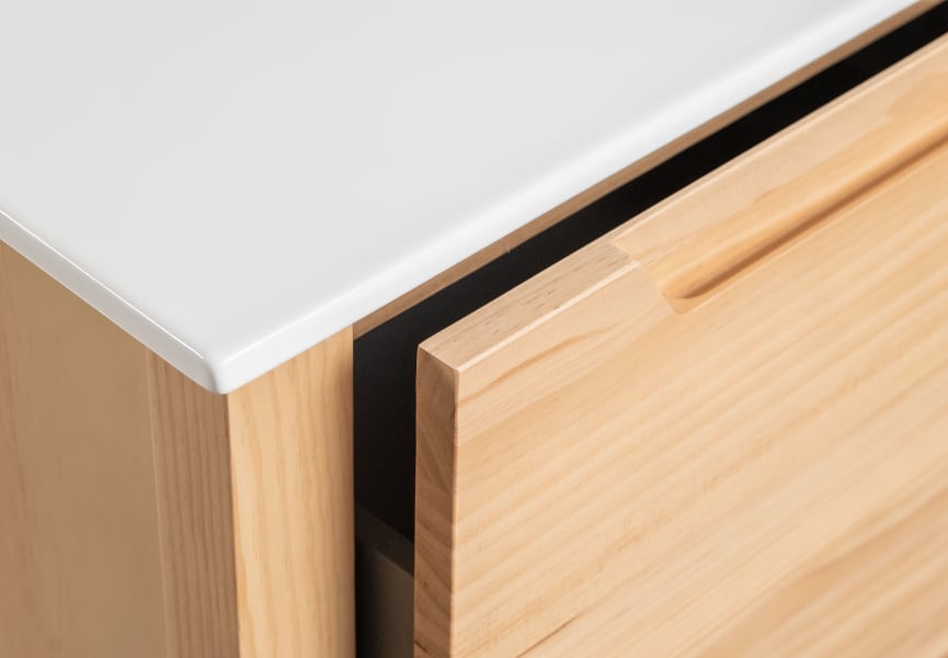 Conjunto de mueble de baño de madera maciza Laponia Bruntec detalle 7