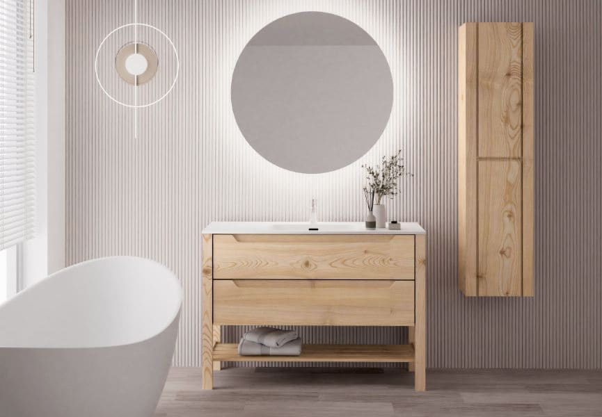 Conjunto de mueble de baño de madera maciza Laponia Bruntec principal 0