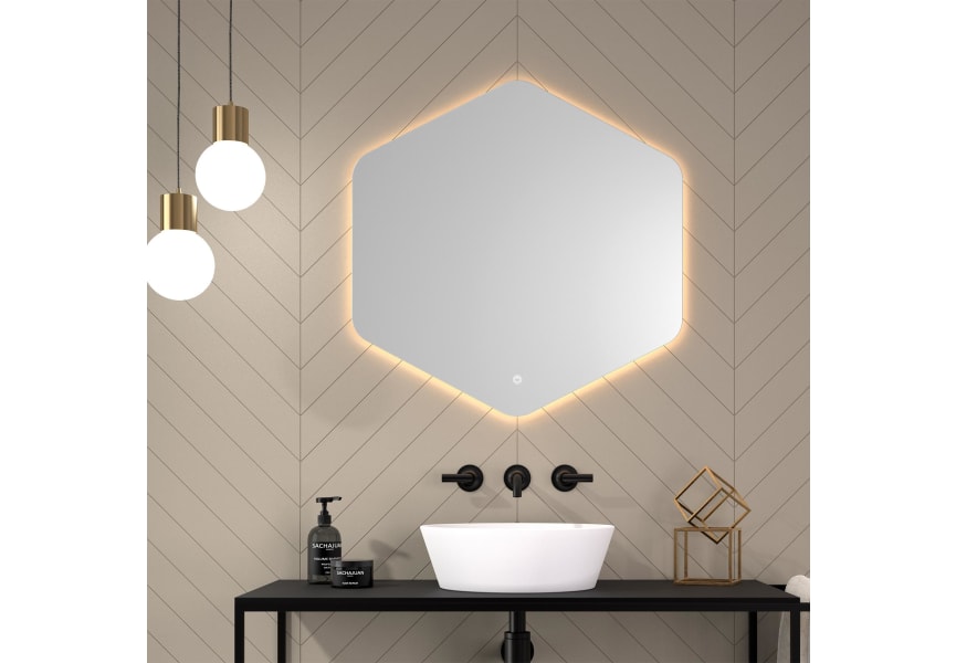 Espejo Luz Led Baño 90x70 Rectangular Moderno Listo Colgar