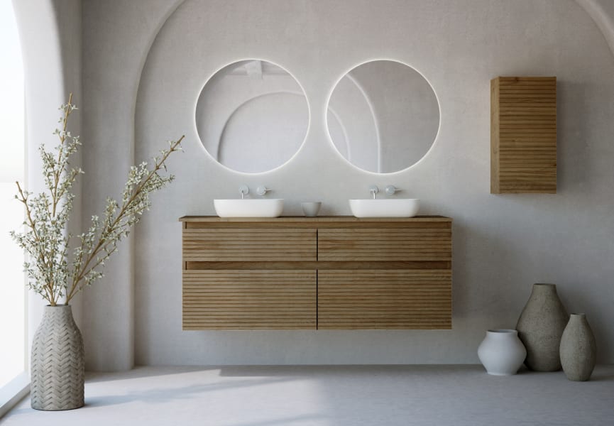 Mueble de baño con encimera de madera Palilleria Horizontal Alpes 9 Bruntec principal 0